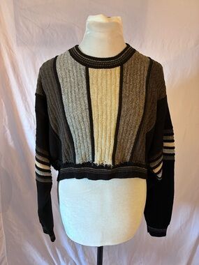 Vintage Protege Collection Coogi Style 3D Knit Factory Cropped Sweater